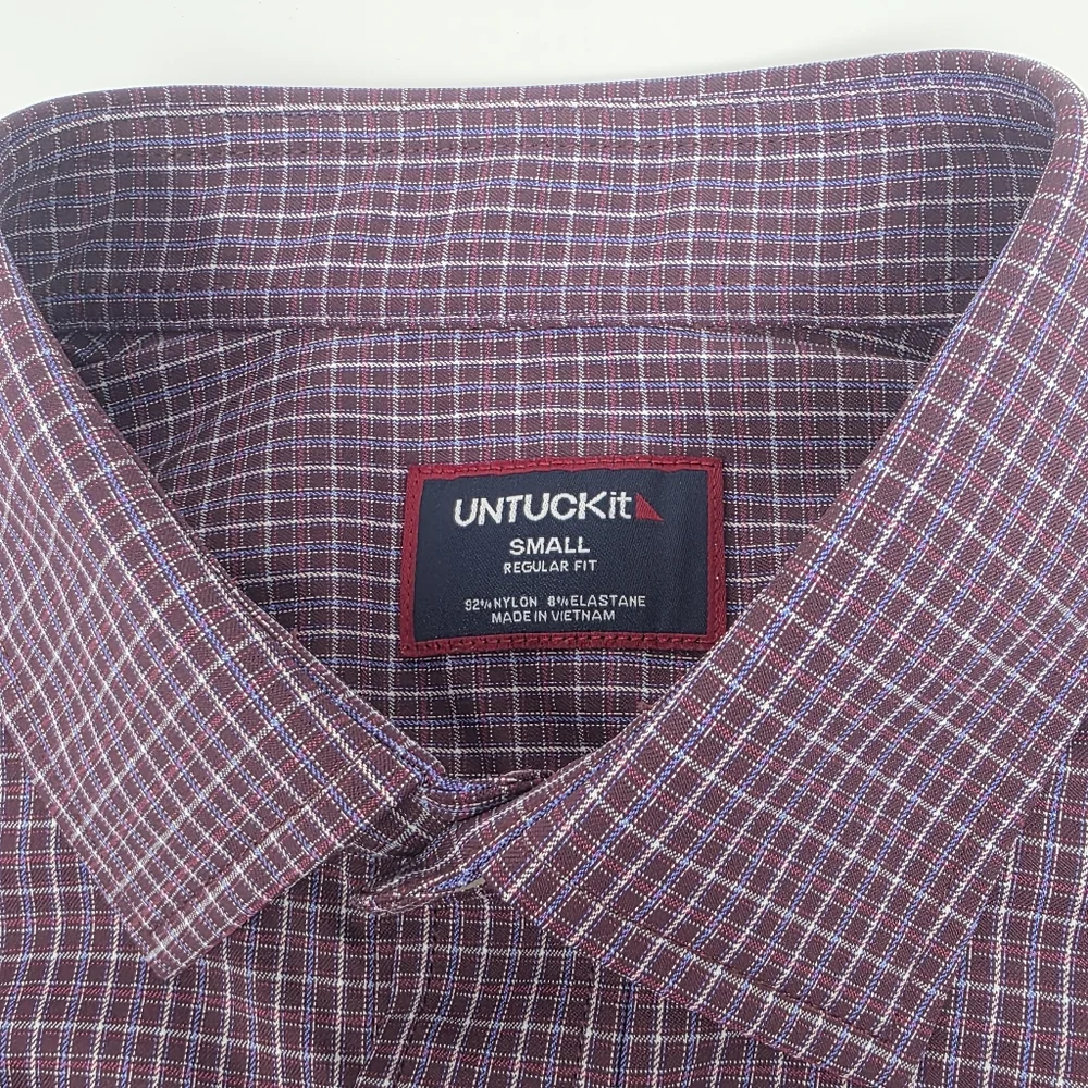 UNTUCKit Long Sleeve Red Plaid Performance Button Shirt Men's Small S